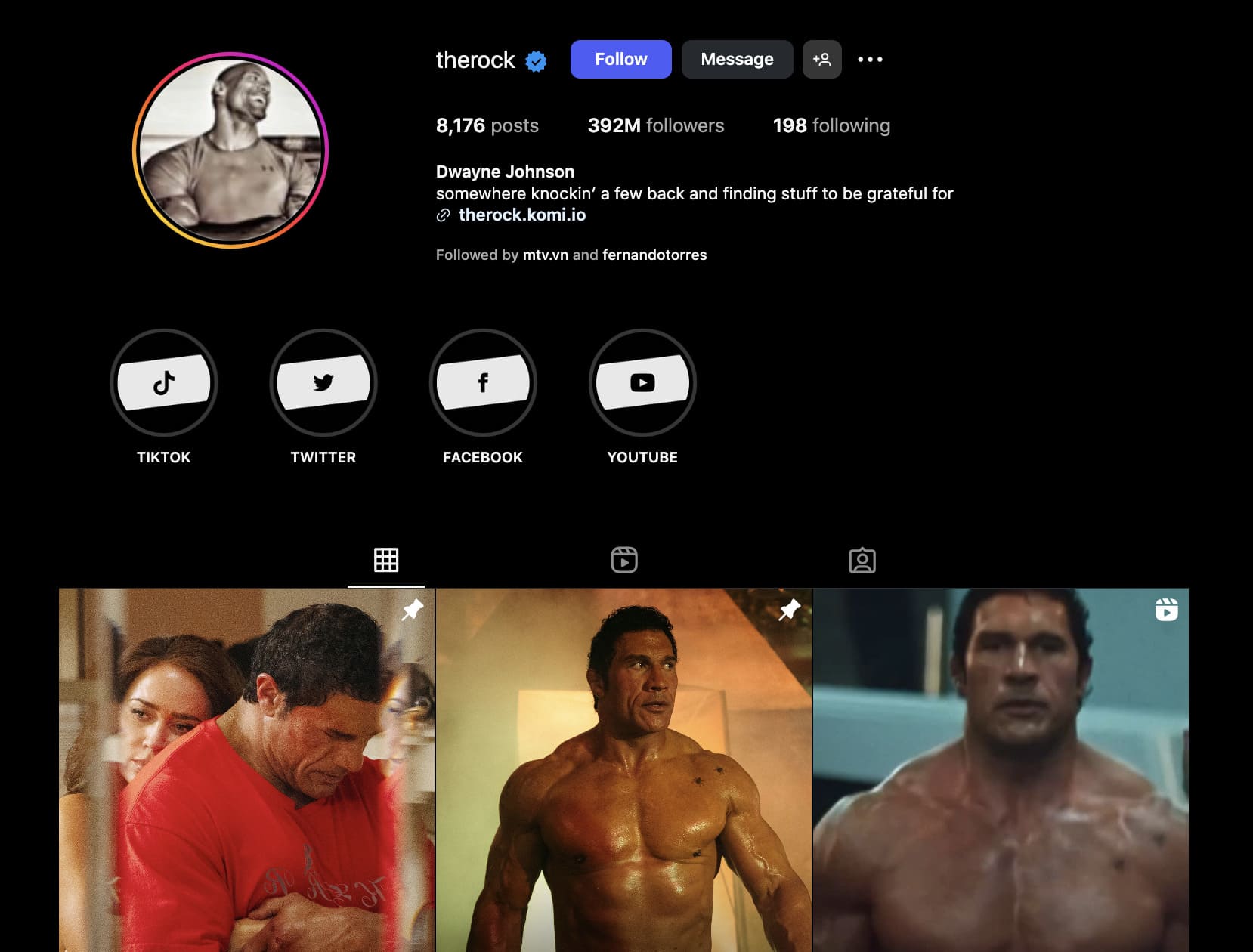 the rock instagram